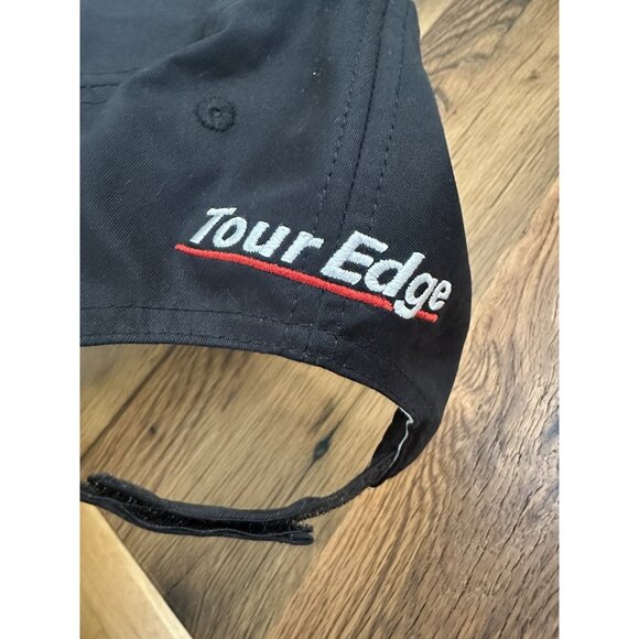 Tour Edge Exoctics TE center logo baseball hat black adjustable Golf - Picture 4 of 4